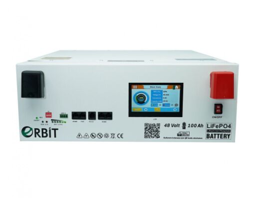 ORBİT 51.2 V 100 Ah LiFePO4 Akü-Low Voltage-Ekranlı-Metal Kasa
