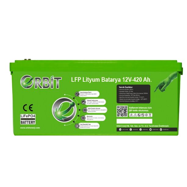 ORBİT 12 V 420 Ah LiFePO4 Akü-Marin Tip-VP